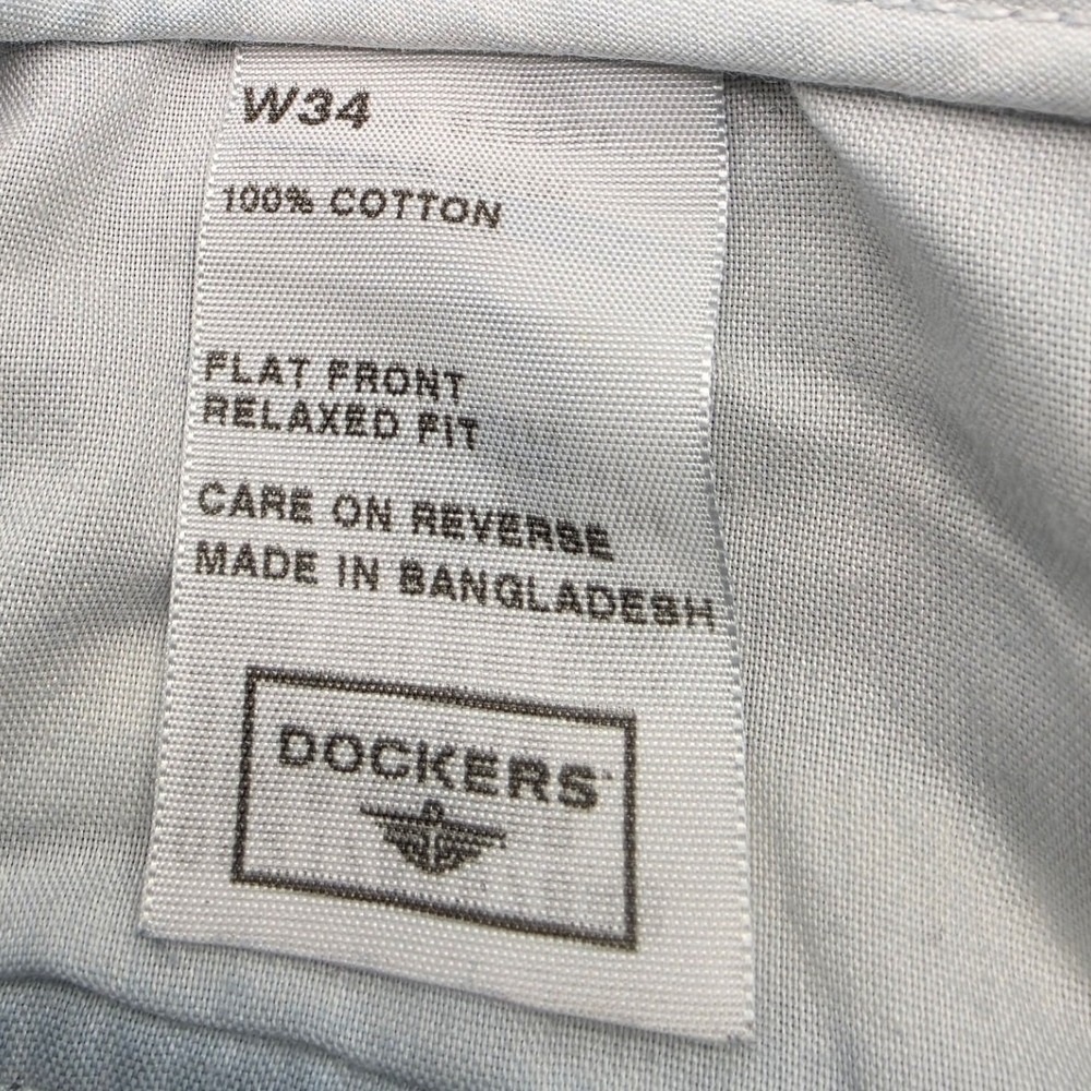 Dockers Cargo Shorts Men 34 Blue Denim Relaxed Fit Flat Front 100% Cotton Casual - Picture 4 of 6